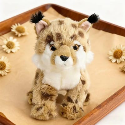 25 cm Peluche Animal Jaune Léopard Anime Ultra-Douce Animal Simulé Mignonne Poupée Faune Sauvage Réaliste Objet de Collection Cadeau Enfant 30cm