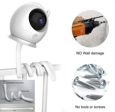 Actie4you® - Babyfoonhouder - Camera Houder - Babyfoon Standaard - Babyfoon Houder - Babyfoon Bevestiging - Babyfoonhouder voor Bed - Standaard – Flexibel - Wit
