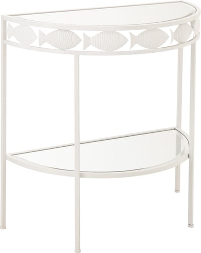 J-Line console Vis - ijzer - wit