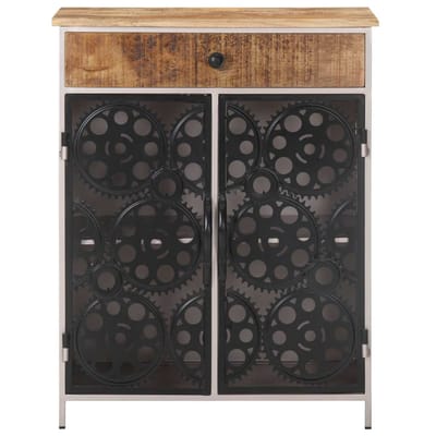vidaXL - Dressoir - 60x35x75 - cm - ruw - mangohout - en - ijzer