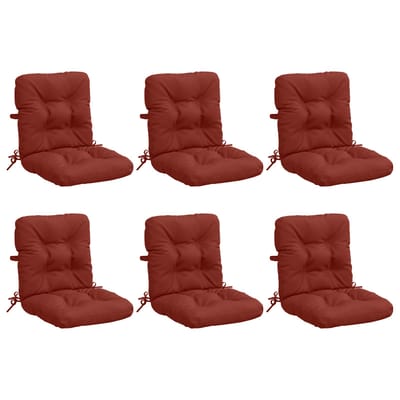 vidaXL - 6-delige - hoogrugkussen - VIANEN - 6 - pcs - 100% - Polyester - Rood