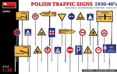 MiniArt Modelbouwpakket Militaire voertuigen - 35664 Polish Traffic Signs 1930-40s Plastic - 1:35 - Modelbouw