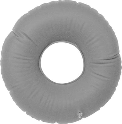 WiseGoods Luxe Opblaasbaar Kussen Voor Aambeien - Ring Kussens - Gezondheid - Postpartum Donut - Stoelkussen - Grijs 34CM