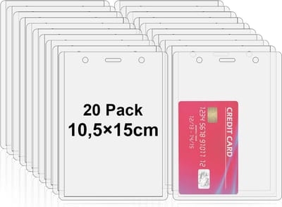 Verticale PVC ID-kaartnaamplaatjes Beschermhoes voor Badge