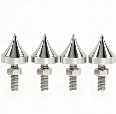 Luidspreker Spikes - Isolatie Pucks - Geluidsverbetering - Instelbare Hoogte - 40 x 20mm - Zilver