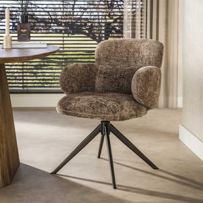 Hoyz Collection - Eetkamerstoel Flex - Bruin - 63x64x83 cm - Set van 2