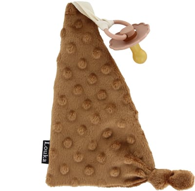 Louka Speendoekje driehoek minky caramel - speenknuffel - excl. Bibs speen