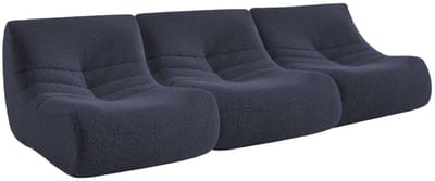 sweeek - Set van 3 alpaca-effect stof fauteuils 1 zitplaats l 91 x b 105 x h 72cm - sokol