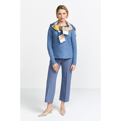 Rich & Royal Organic Heavy Jersey Vintage Blue Size: S | Long-Sleeved Tops Outlet | Dames | Blauw
