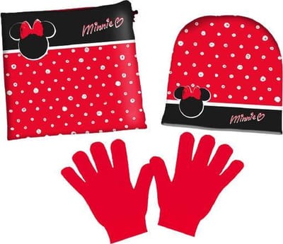 Disney Winterkledingset Minnie Mouse Meisjes Rood 3-delig