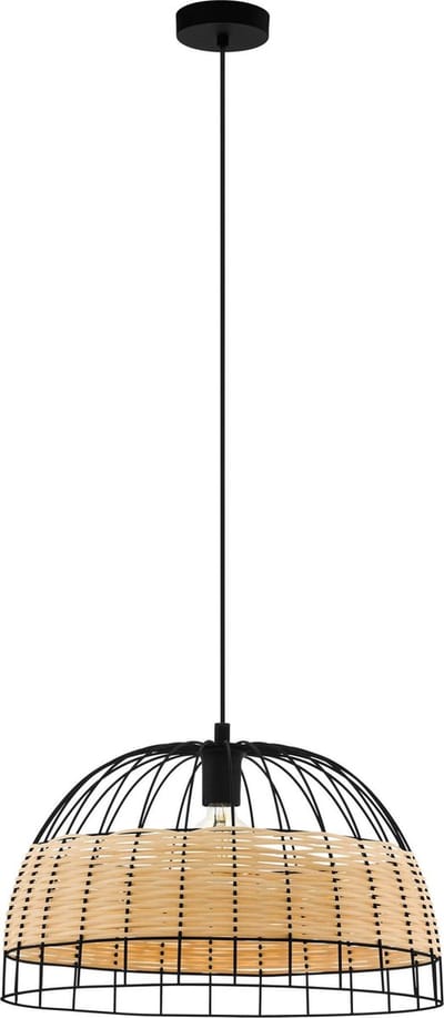 EGLO Anwick - Hanglamp - E27 - Ø 50 cm - Zwart/Rotan