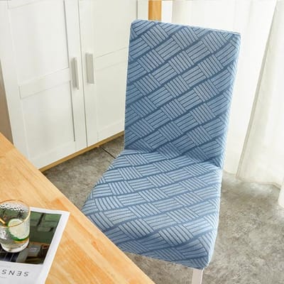 Housse de chaise en Jacquard, en Spandex, élastique, extensible, pour cuisine, hôtel, Banquet, salon, mariage 1-Pcs gray