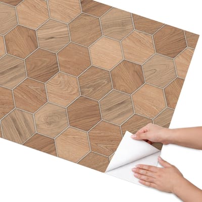 Coloray Meubel Wrap Folie - Bruin Meubelfolie - 75x150 cm - Plakfolie Meubels Houten mozaïek - Decoratiefolie Zelfklevend - Rustiek Meubelfolie - Meubelfolie Zelfklevend - Badkamer decoratie - Teksten