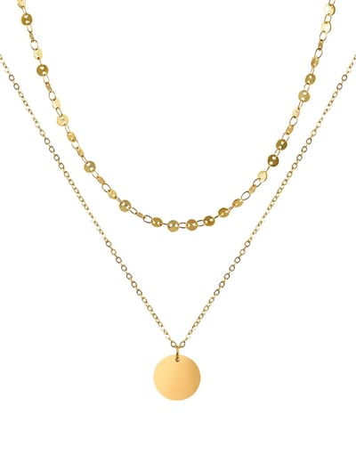 good.designs Meerrijige ketting met muntbedeltje