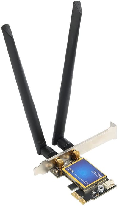 Allecto WiFi-kaart - Draadloze Netwerkadapter - 1200 Mbps - Dual-band - Bluetooth 4.0 - Geschikt voor Desktop - Compacter ontwerp
