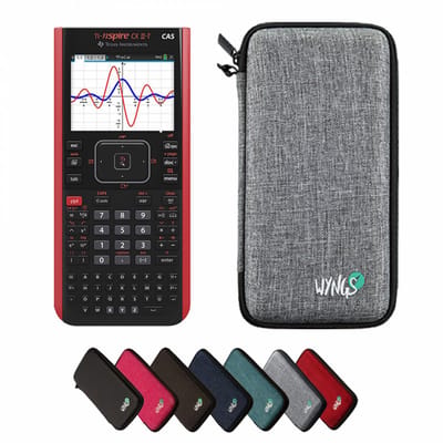 TI-Nspire CX II-T CAS incl. WYNGS Beschermhoes Lichtgrijs - Grafische Rekenmachine - Basis Pakket