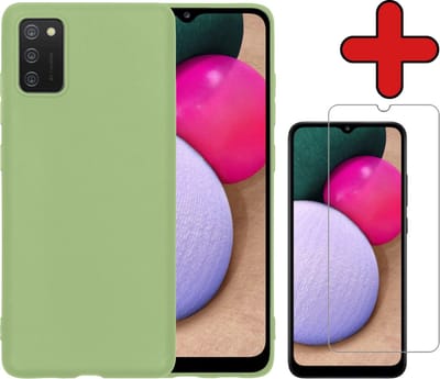 Hoesje - Met Screenprotector - Geschikt voor Samsung Galaxy A03s - Sterk & Shockproof - Telefoon Hoes - Back Cover - Siliconen Case - Telefoonhoes - Groen