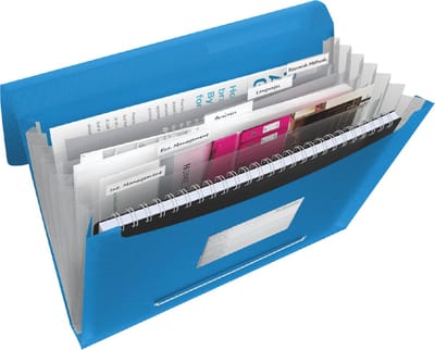 Projectmap Esselte Vivida A4 6 vakken PP blauw - 5 stuks