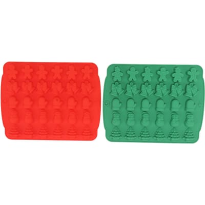 2 stuks Kerstthema Siliconen Vormen Hittebestendig Voedselkwaliteit Kerst Fondant Vormen voor Glazuur red