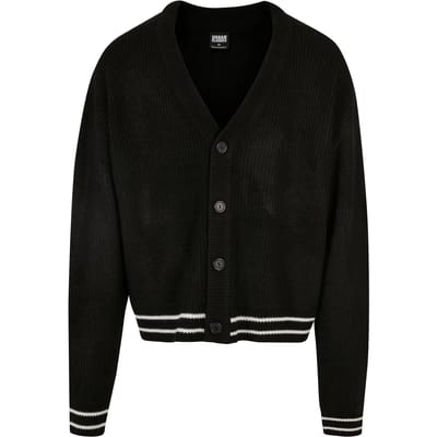 Urban Classics - Sporty Boxy Cardigan - M - Zwart