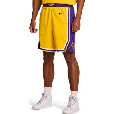 Nike NBA Icon Edition Team Limited Zomer Ademend Mid-Rise Basketbalshorts SW Fan Versie Heren Onderstukken Geel AJ5617-728 L blue