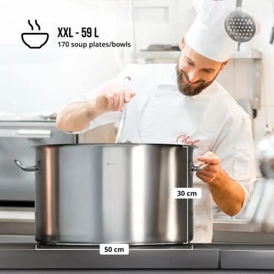 Kookpan inductie - 59 l - Ø 50 cm - Royal Catering RCST-58E3-S