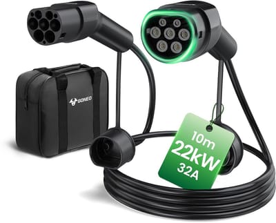 Oplaadkabel Type 2 voor Elektrisch Voertuig, 22 kW, 10 Meter, 3-Fasig