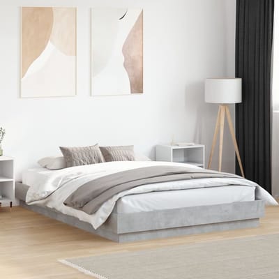 Vloerbed – Laag Bedframe – Minimalistisch Design – Stevig en Comfortabel – Geschikt voor Elke Slaapkamer - 160 x 200 cm (B x L) - Betongrijs