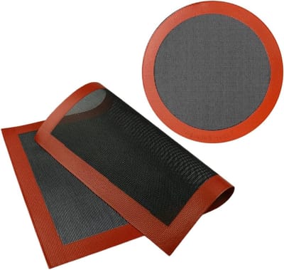 Herbruikbare siliconen bakmatten, 2 stuks, 40 x 30 cm en 8 inch rond, ideaal voor koekjes, gebak en koken