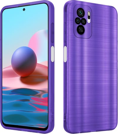 Cadorabo Hoesje geschikt voor Xiaomi RedMi NOTE 10 4G / RedMi NOTE 10S in Brushed Paars - Beschermhoes Case Cover van flexibel TPU silicone in Brushed design