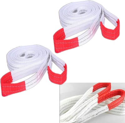 Allecta - Hijsbanden met platte lus - 2 meter - 2000 kg draagkracht - duplex-polyester riem - lastliften - breukvastheid - 2 stuks.