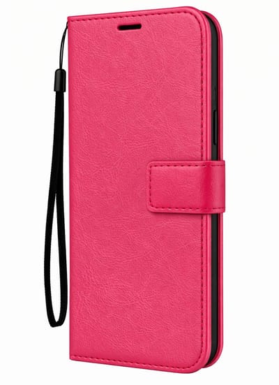 Hoesje Met Pasjeshouder - Geschikt voor Samsung Galaxy A37 - Luxe Bookcase Portemonee - Flip Case - Kunstleer Book Case - Flipcase - Book Cover - Walletcase - Portemonneehoes - Donkerroze