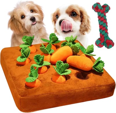Snuffeltapijt Hond - Wortel Speelgoed - Mentale Stimulatie - Natuurlijke Zoektocht - 6 Stuks