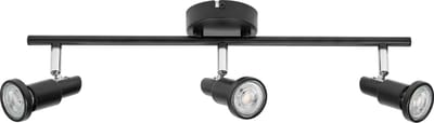 LEDVANCE LED SPOT GU10 3 x 3,4W, 690lm, zwart, 2.700K kleurtemperatuur, warm witte lichtkleur, tijdloos ontwerp, vervangbare ledlamp, ideaal voor interieurs, CRI 90, verstelbare koppen