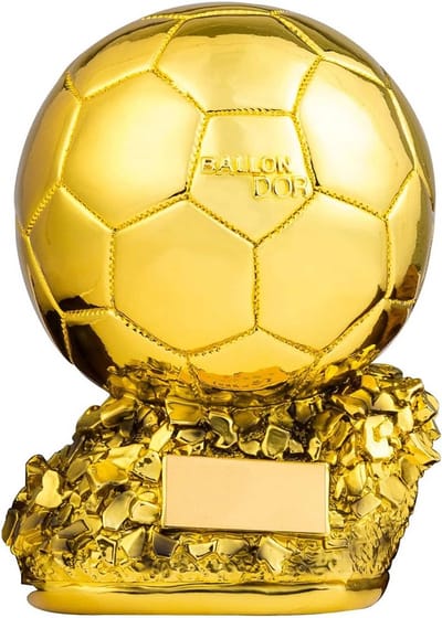 Voetbal Gouden Bal Trofee Replica - Herdenking & Cadeau voor Fans - Hars (24cm)