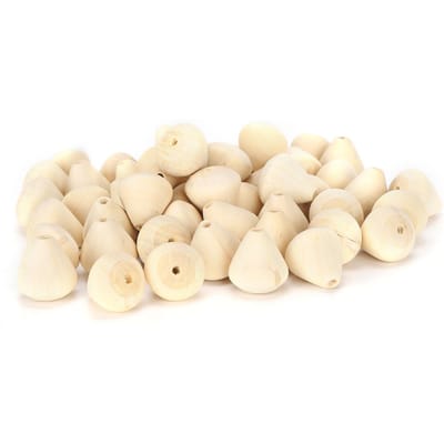50 stuks Houten Kralen Kegel Rond Gat Ketting Bal Spacer Decoratie DIY Sieraden Benodigdheden beige