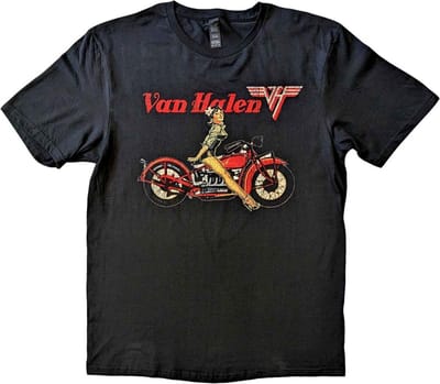 Van Halen - Pin-Up Motorcycle Heren T-shirt - S - Zwart
