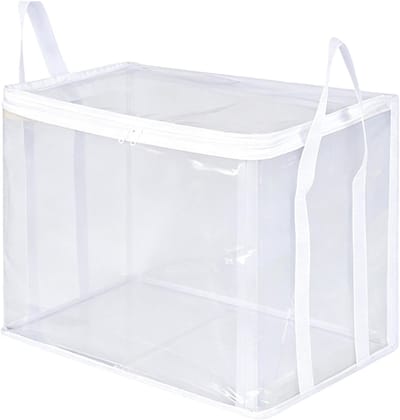 Opbergbox Boeken - Opbergzakken - Thuis Organiseren - Stapelbaar Transparant - Groot Formaat - Wit