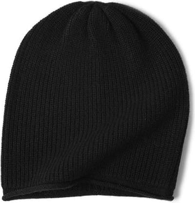 Hommard Cashmere Rib Stitch Beanie, 100% Cashmere, Luxe, heren, dames, unisex, Black, Zwart, Kasjmier