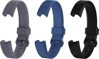 KELERINO. Siliconen bandjes geschikt voor Fitbit Alta (HR) - 3-pack - Large