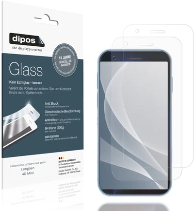 dipos – 2x Matte Pantserfolie geschikt voor Longben 4G Mini | 9H Screenprotector
