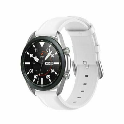 By Qubix - Classic leren bandje - Wit - geschikt voor Huawei Watch 5 - 46mm