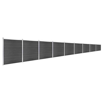 vidaXL - Schuttingpanelenset - 1564x186 - cm - HKC - zwart