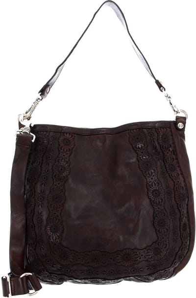 CAMPOMAGGI Leren Schoudertas Shoulder Bag Moro Bruine