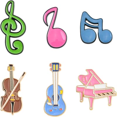 Allecta - Emaille Pin Badges met Muziek Thema voor Rugzak Tassen en Kleding - Muzikale Notes en Instrumenten - DIY Ambachten