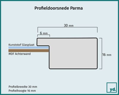 Your Decoration - Posterlijst 30x40 cm - MDF - Zwart Mat - Parma