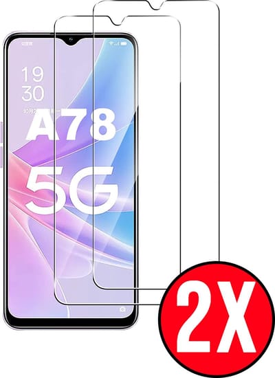 Casemania Glas Geschikt voor Oppo A78 5G - Screenprotector Glas Gehard Tempered Glass - 2 Stuks