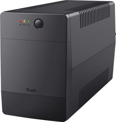 Trust Paxxon 1500VA UPS - Noodstroomvoorziening met 4 Standaard Stopcontacten - Bescherming Tegen Stroomuitval en Piekspanning - Zwart