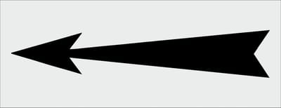 pijl - deurbordje pictogram - deur - tekstbordje - zelfklevend - geanodiseerd aluminium - 130 x 50 mm. - dikte 0,5 mm. - 5 jaar garantie!