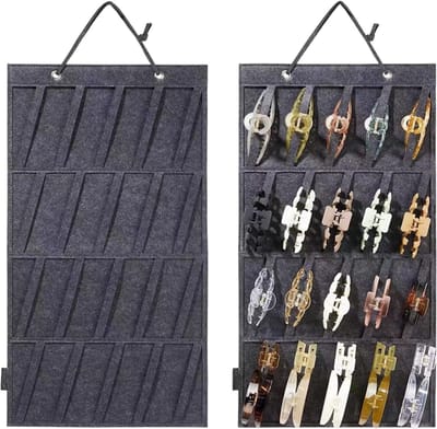 Haarklemmen Organizer 64x35 CM-Haar Accessoires Opberghouder - Vilt , Grijs Haarklemmen opberger- Home